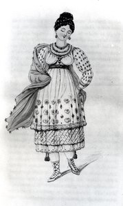 A lady of Lima in her wedding dress by English School